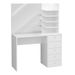 FMD Coiffeuse avec miroir 105x39,9x140,5 cm Blanc - Photo n°1