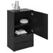 FMD Commode avec tiroir et portes 49,7x31,7x81,3 cm noir - Photo n°4