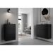 FMD Commode avec tiroir et portes 89,1x31,7x81,3 cm noir - Photo n°2