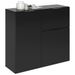 FMD Commode avec tiroir et portes 89,1x31,7x81,3 cm noir - Photo n°4