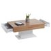 FMD Table basse Chêne antique et blanc - Photo n°4