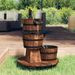 Fontaine à eau sur roues pompe 55x55x80 cm bois de sapin massif - Photo n°1