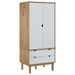 Garde-robe OTTA Marron et blanc 76,5x53x172 cm Bois massif pin - Photo n°2