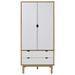 Garde-robe OTTA Marron et blanc 76,5x53x172 cm Bois massif pin - Photo n°3