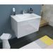 GLOSSY Meuble DE Salle de bain simple vasque L 80cm - Gris clair laqué brillant - Photo n°4