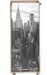 Grand caisson à rideau 3 tiroirs chêne naturel imprimé New York Orga 108 cm - Photo n°1