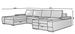Grand canapé convertible panoramique design tissu gris clair chiné et simili cuir blanc avec coffre de rangement Tino 363 cm - Photo n°13