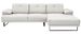 Grand canapé d'angle droit tissu beige clair et métal noir Kustone 314 cm - Photo n°1