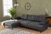 Grand canapé d'angle gauche moderne tissu doux anthracite pieds métal noir Kustone 314 cm 314 cm - Photo n°6