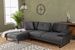 Grand canapé d'angle gauche moderne tissu doux anthracite pieds métal noir Kustone 314 cm 314 cm - Photo n°7