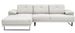 Grand canapé d'angle gauche tissu beige clair et métal noir Kustone 314 cm - Photo n°1