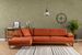 Grand canapé d'angle gauche tissu orange et métal noir Kustone 314 cm - Photo n°5