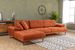Grand canapé d'angle gauche tissu orange et métal noir Kustone 314 cm - Photo n°6