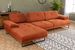 Grand canapé d'angle gauche tissu orange et métal noir Kustone 314 cm - Photo n°7
