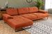 Grand canapé d'angle gauche tissu orange et métal noir Kustone 314 cm - Photo n°8