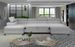 Grand canapé panoramique convertible tissu gris clair avec coffre Konba 370 cm - Photo n°3