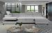 Grand canapé panoramique convertible tissu gris clair avec coffre Konba 370 cm - Photo n°4