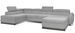 Grand canapé panoramique convertible tissu gris très clair avec coffre Konba 370 cm - Photo n°5