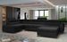 Grand canapé panoramique convertible tissu noir avec coffre Konba 370 cm - Photo n°2
