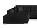 Grand canapé panoramique convertible tissu noir et simili cuir noir Vira 359 cm - Photo n°3
