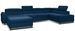 Grand canapé panoramique convertible velours bleu pétrole avec coffre Konba 370 cm - Photo n°1