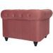 Grand fauteuil chesterfield velours rose Itish - Photo n°3