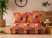 Grand fauteuil convertible 2 places multipositions patchwork Talya 120 cm - Photo n°1