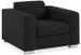 Grand fauteuil moderne tissu noir Maelys 117 cm - Photo n°1