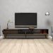 Grand meuble TV en bois noyer et noir effet marbre 2 portes Roma 180 cm - Photo n°3