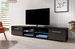 Grand meuble TV lumineux 2 portes noir mat et noir laqué Roxel 200 cm - Photo n°2