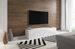 Grand meuble TV sur pied ou mural 2 portes avec Led blanc mat et blanc brillant Prago 160 cm - Photo n°3