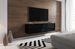 Grand meuble TV sur pied ou mural 2 portes avec Led noir mat et noir brillant Prago 160 cm - Photo n°2