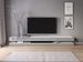 Grand meuble TV suspendu avec Led 4 tiroirs bois blanc mat et gris laqué Kapan 280 cm - Photo n°3