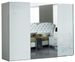 Grande armoire de chambre 3 portes coulissantes bois laqué blanc et argent Dany 270 cm - Photo n°1