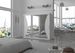 Grande armoire de chambre à coucher 3 portes coulissantes blanches et miroir Douko 250 cm - Photo n°3