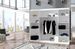 Grande armoire de chambre moderne 3 portes coulissantes blanches et miroir Douko 250 cm - Photo n°4