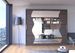 Grande armoire de chambre à coucher 3 portes coulissantes marron et miroir biseauté Kola 250 cm - Photo n°3