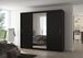 Grande armoire de chambre à coucher 3 portes coulissantes noir et miroir Dany 250 cm - Photo n°2