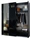 Grande armoire de chambre design 3 portes coulissantes bois laqué noir et doré Jade 270 cm - Photo n°2