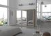Grande armoire de chambre moderne 3 portes coulissantes bois clair et miroir Douko 250 cm - Photo n°3