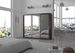 Grande armoire de chambre moderne 3 portes coulissantes marron et miroir Douko 250 cm - Photo n°3