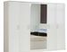 Grande armoire de chambre moderne 6 portes battantes bois blanc laqué et miroir Mona 272 cm - Photo n°1