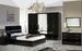 Grande armoire moderne 6 portes bois noir laqué et miroir Mona 272 cm - Photo n°2