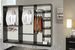Grande armoire moderne 6 portes bois noir laqué et miroir Mona 272 cm - Photo n°3