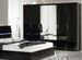 Grande armoire moderne 6 portes bois noir laqué et miroir Mona 272 cm - Photo n°4
