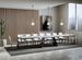 Grande table à rallonges 8 à 20 places blanc effet marbre avec un cadre et des pieds acier gris foncé 180 à 440 cm Borys - Photo n°1