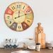 Horloge murale vintage Colorée 60 cm - Photo n°1