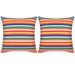 Housse d'oreiller 2 pcs Toile avec rayures étroites 80 x 80 cm - Photo n°1