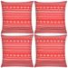Housse d'oreiller 4 pcs Toile Aztèque imprimé rouge 50 x 50 cm - Photo n°1