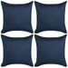 Housse de coussin 4 pcs 40x40cm Polyester Faux Daim Bleu marin - Photo n°1